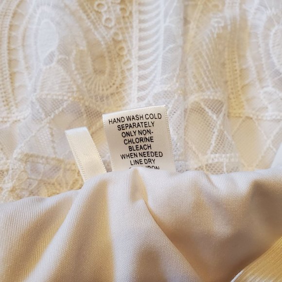 Miss Pinky XL Cream Lace Knee Length Skirt Modest Cottagecore Boho Chic - Picture 4 of 4